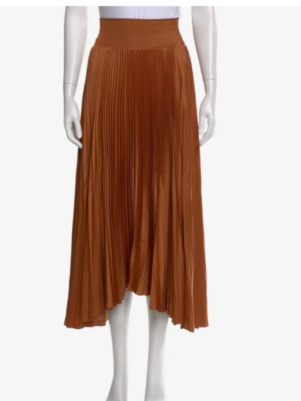 A.L.C. Pleated Long Midi Skirt Size 4 Rust Orange